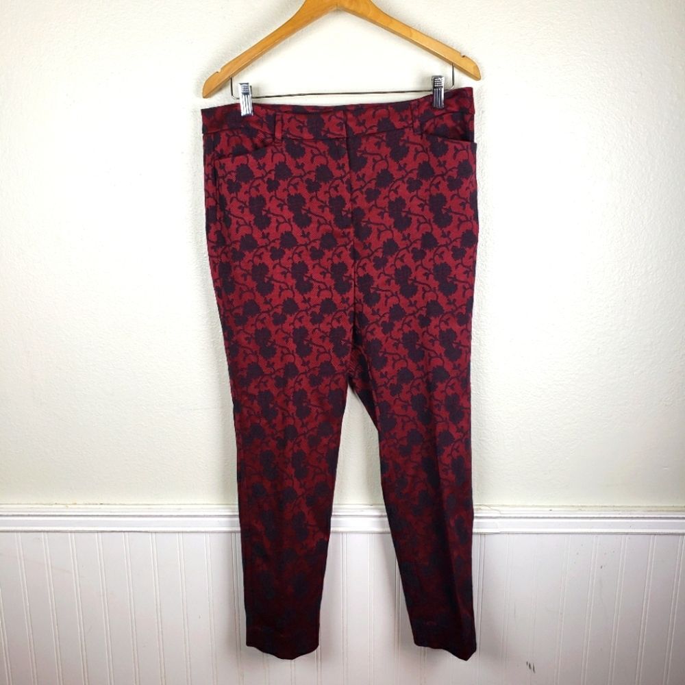 White House Black Market Red Lace Inspired Dress Trouser The Slim Pants Ankle